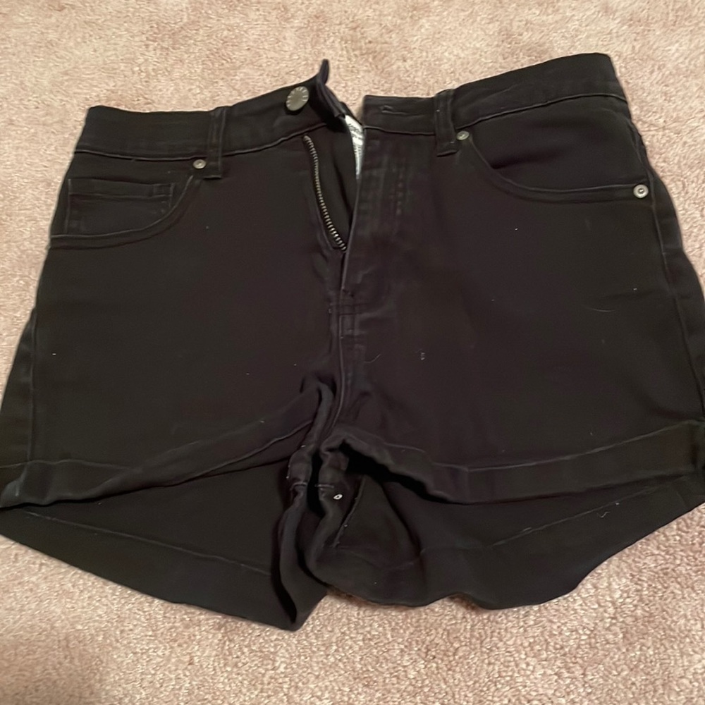 Black zipper Jean shorts